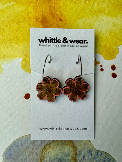 Handcrafted wooden earrings