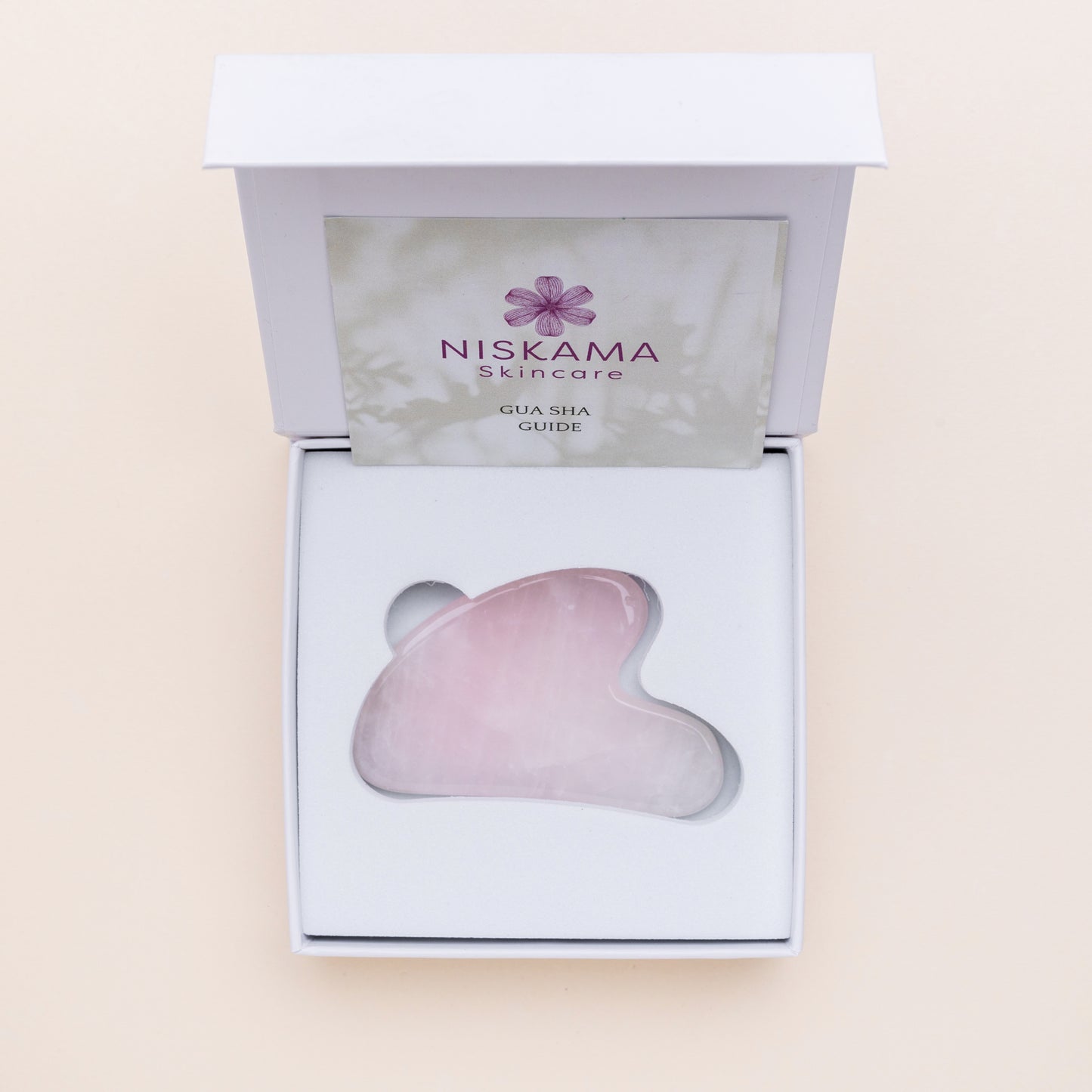 Rose Quartz GUA SHA Massage Tool + FREE Organic Face Oil